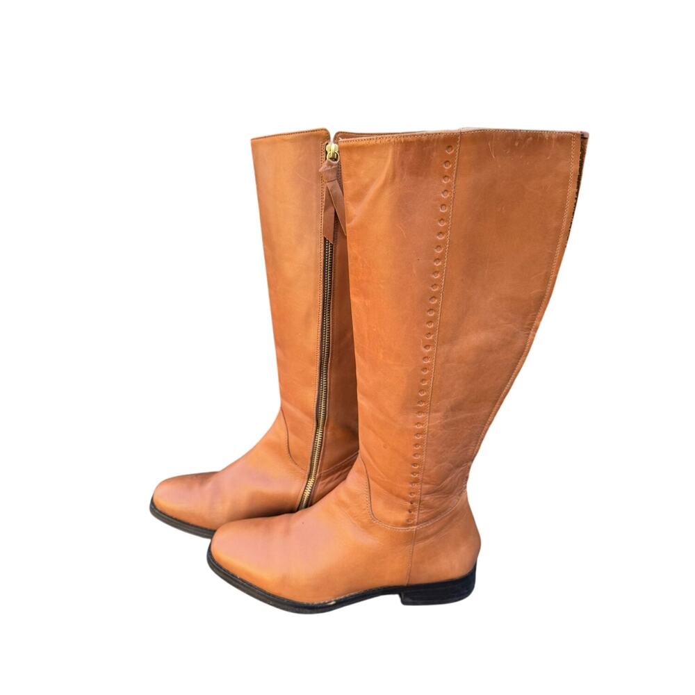 Designer BODEN ‘ALLERCOMBE’ Knee High Tan Leather Boots Women 8.5, UK 39 614684 - Picture 4 of 9